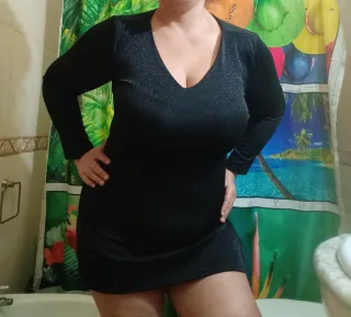 Vestido negro mini brillante