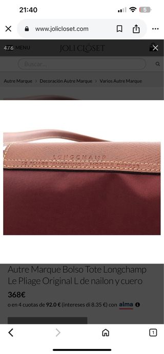 Bolso Longchamp Le Pliage L.
