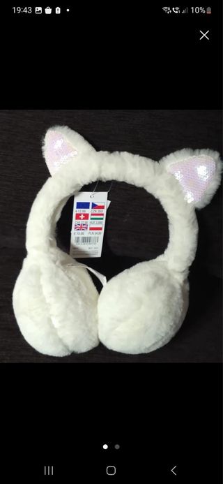 Orejeras blancas Claire's con orejas de gato