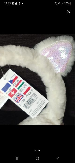 Orejeras blancas Claire's con orejas de gato