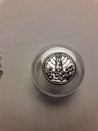 Rosario 10 cuentas Fátima plateado.