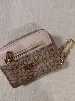 Cartera monedero Guess beige y rosa