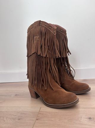 Botas camperas piel Nemonic flecos