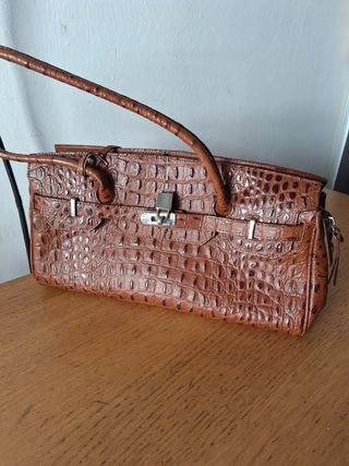Borsa donna effetto coccodrillo