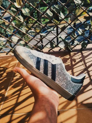 Adidas samba og glitter purpurina plateado zapatos