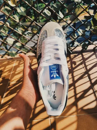 Adidas samba og glitter purpurina plateado zapatos