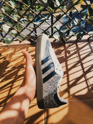 Adidas samba og glitter purpurina plateado zapatos