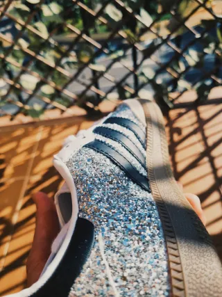 Adidas samba og glitter purpurina plateado zapatos