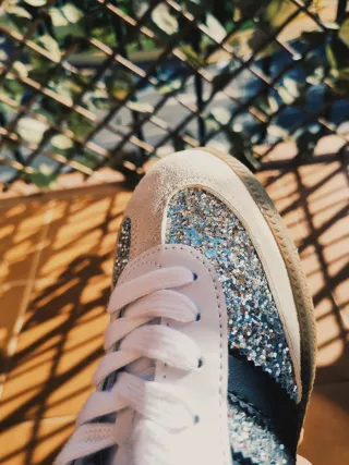 Adidas samba og glitter purpurina plateado zapatos