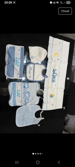 Set neonato ricamato a mano Luigi