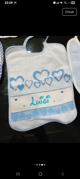 Set neonato ricamato a mano Luigi