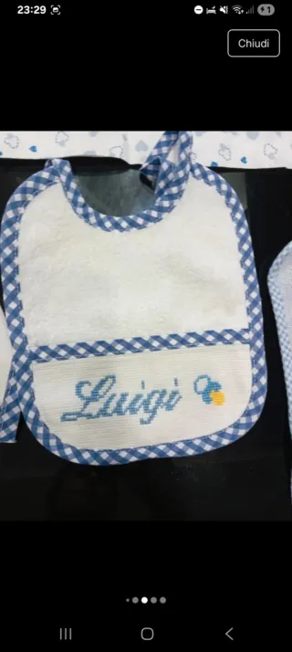 Set neonato ricamato a mano Luigi