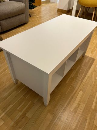 Mesa centro elevable blanca