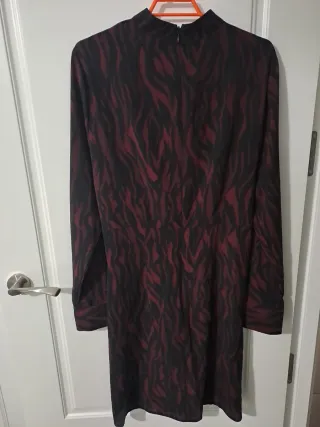 Vestido estampado cebra bicolor.