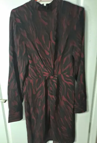 Vestido estampado cebra bicolor.