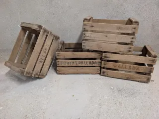 4 Cajas de Madera Antiguas