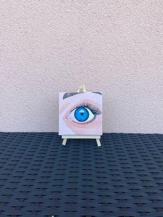 Quadro “Occhio blu” acrilico con cavalletto