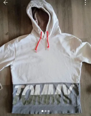 Sudadera Tommy Jeans Talla L Blanca y Gris