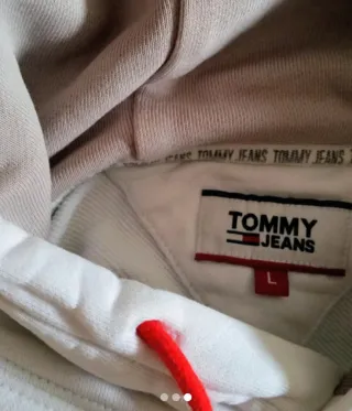 Sudadera Tommy Jeans Talla L Blanca y Gris
