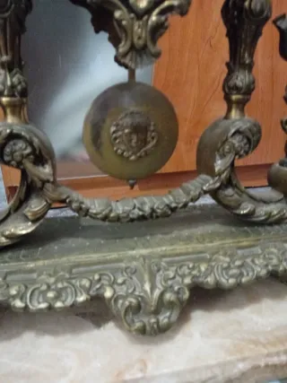 Reloj antiguo mármol y metal