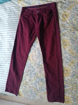 Pantalón Massimo Dutti granate hombre