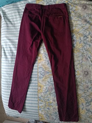 Pantalón Massimo Dutti granate hombre