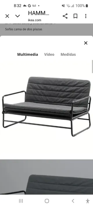 Sofá Cama IKEA Gris