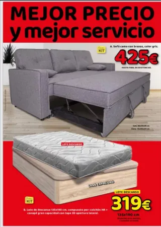 Sofá Cama Chaise Longue convertible 599€