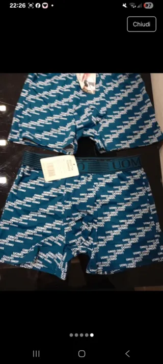 Boxer Uomo Teal/White