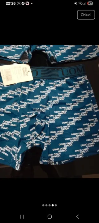 Boxer Uomo Teal/White