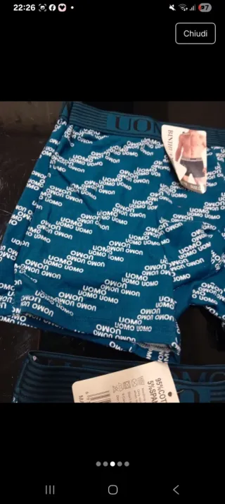 Boxer Uomo Teal/White