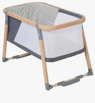 Cuna de viaje madera y textil vertbaudet