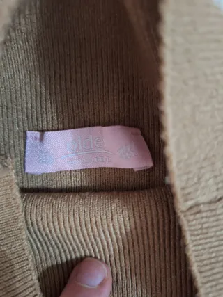 Jersey Oldei mujer marrón manga abullonada