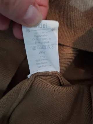 Jersey Oldei mujer marrón manga abullonada