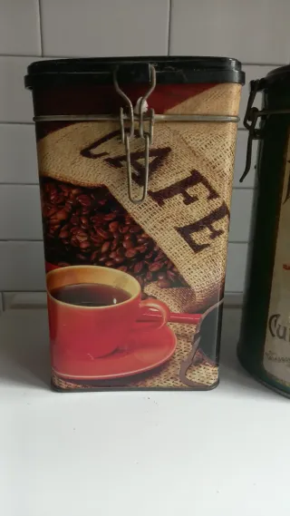 Set 3 barattoli latta decorati