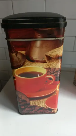 Set 3 barattoli latta decorati