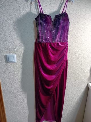Vestido fiesta lentejuelas y terciopelo