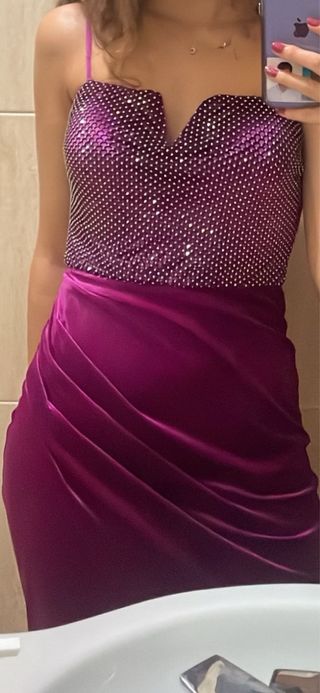 Vestido fiesta lentejuelas y terciopelo