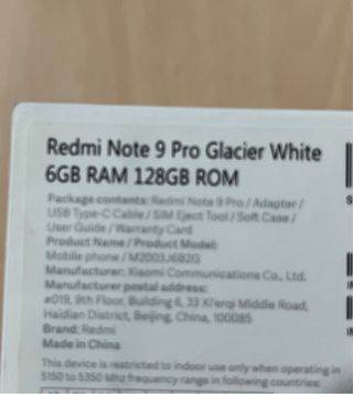 Xiaomi Redmi Note 9 Pro Glacier white
