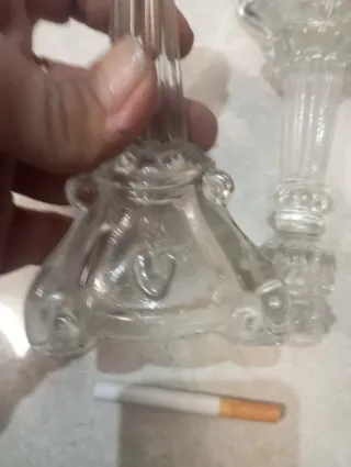 Candelabros antiguos de cristal