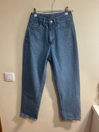 Pantalón vaquero mujer con brillos