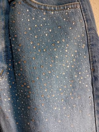 Pantalón vaquero mujer con brillos