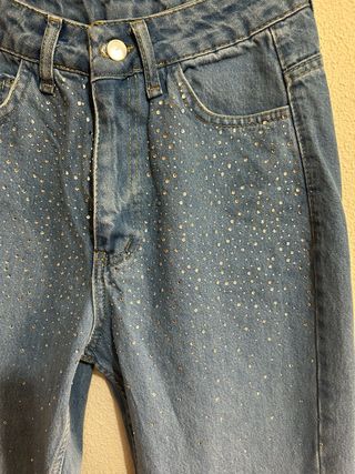 Pantalón vaquero mujer con brillos