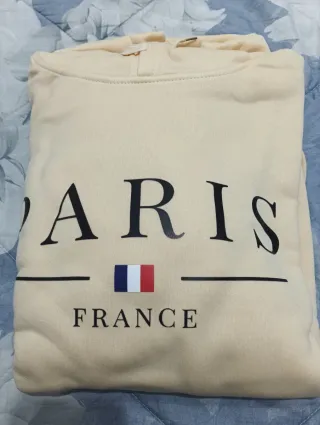 Sudadera con capucha beige Paris