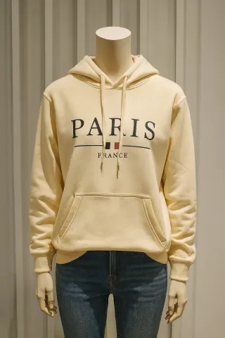 Sudadera con capucha beige Paris