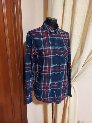Camisa blusa Springfield cuadros mujer algodón