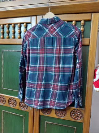 Camisa blusa Springfield cuadros mujer algodón