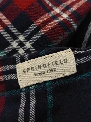 Camisa blusa Springfield cuadros mujer algodón