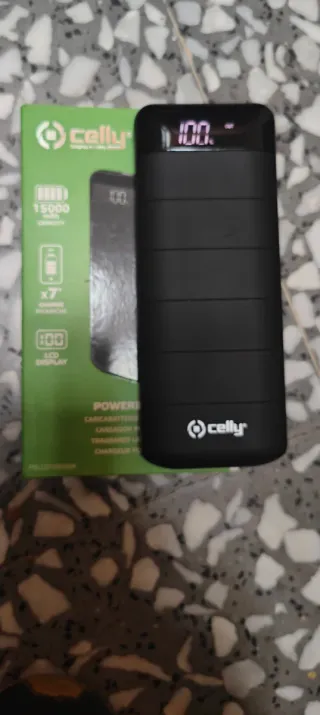 Batería Externa Celly 15000 mAh LCD