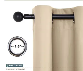 Cortinas Beige (2 Piezas) Termica.